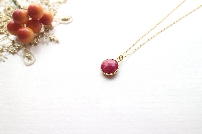 Rose Fairy tales-Ruby necklace - Necklaces - Semi-Precious Stones Red