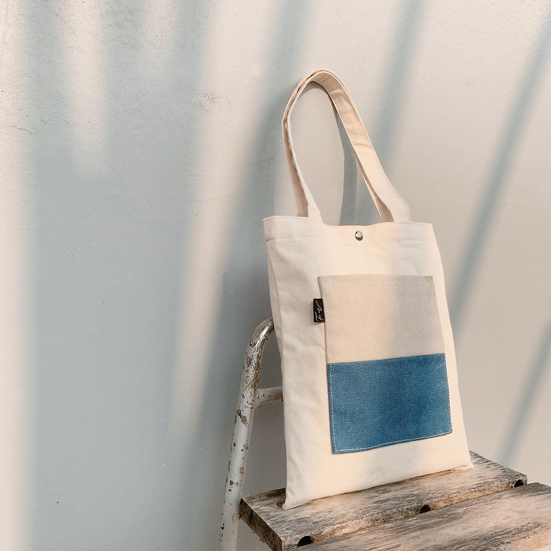 Ocean Versatile Canvas Shoulder Bag - กระเป๋าแมสเซนเจอร์ - ผ้าฝ้าย/ผ้าลินิน สีน้ำเงิน