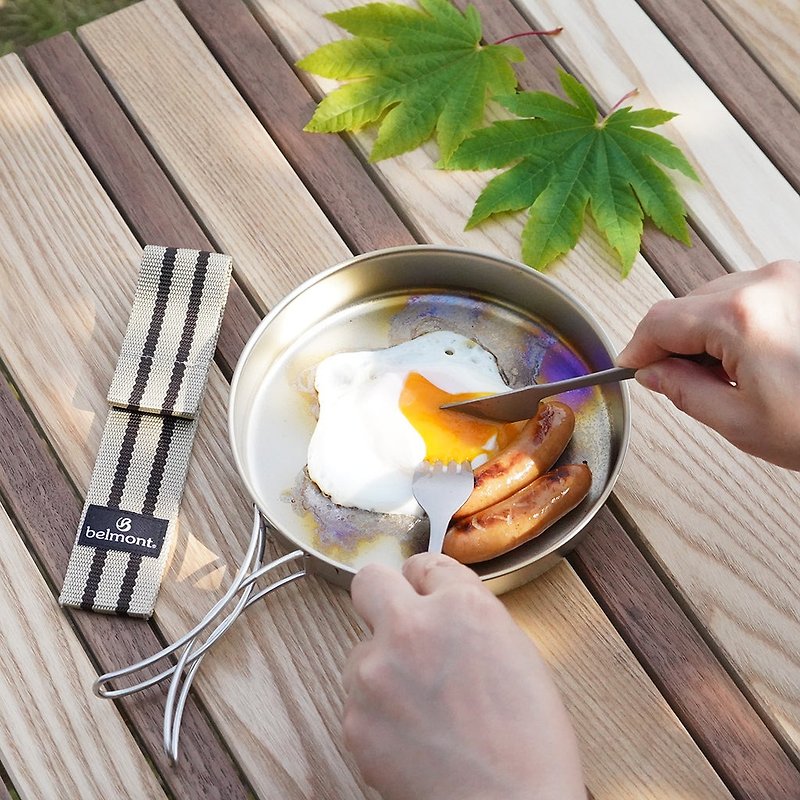 [Made in Japan] Japan belmont - 60g environmentally friendly titanium cutlery, forks and spoons 3-piece set - Cutlery & Flatware - Other Metals 