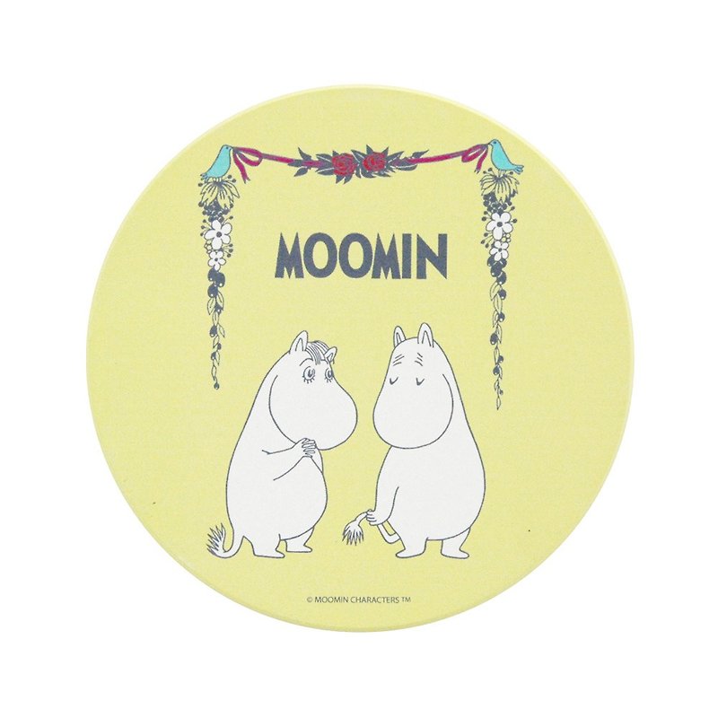 Moomin嚕嚕米授權-吸水杯墊-【愛慕】 (圓/方) - 杯墊 - 陶 黃色
