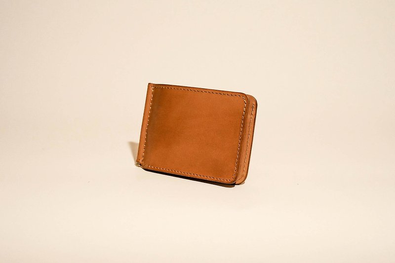 Money Clip Short Clip Money Clip Top Cowhide Simple Customized Engraving - Wallets - Genuine Leather 