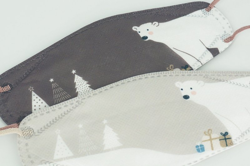 [Yilun Made in Taiwan] 4D Protective Mask_Good Friends in the Snow Series/8 Packs - หน้ากาก - วัสดุอื่นๆ สีกากี