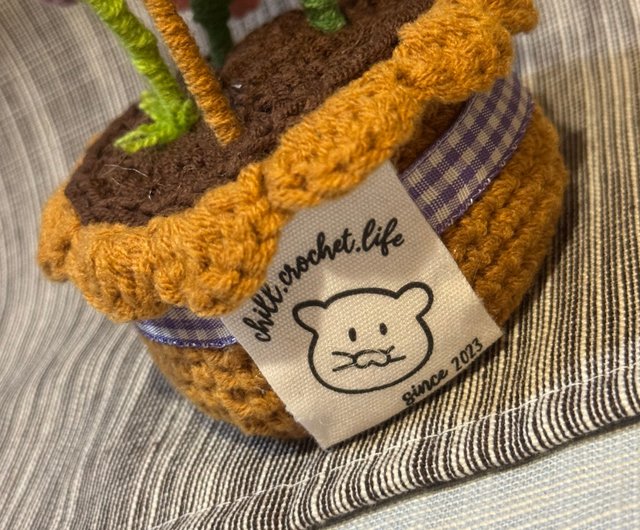 はち様編み物の花飾り小人 はち様編み物の花飾り小人 花のコースター・モチーフ B-1