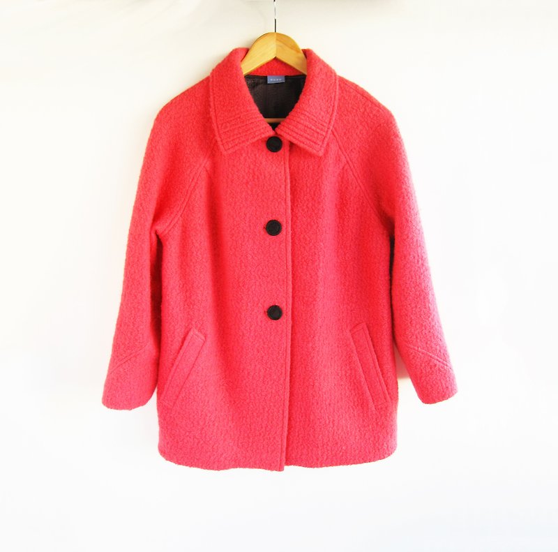 冬、ピンクの恋人コート - ジャケット - ウール レッド