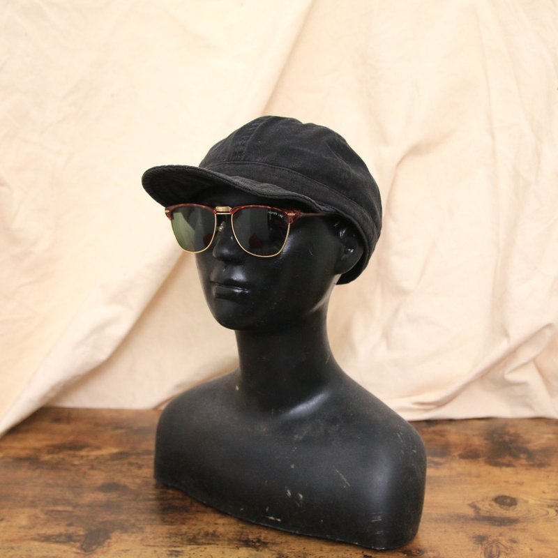 Back to Green:: 戶外帽 水洗丹寧黑  d-51//vintage hat - 帽子 - 棉．麻 