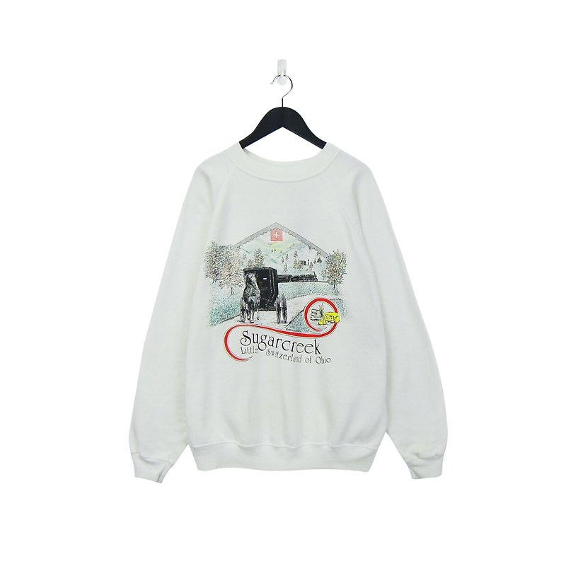 A‧PRANK :DOLLY :: White Hand-painted Carriage Ancient University T (T802169) - Women's T-Shirts - Cotton & Hemp White