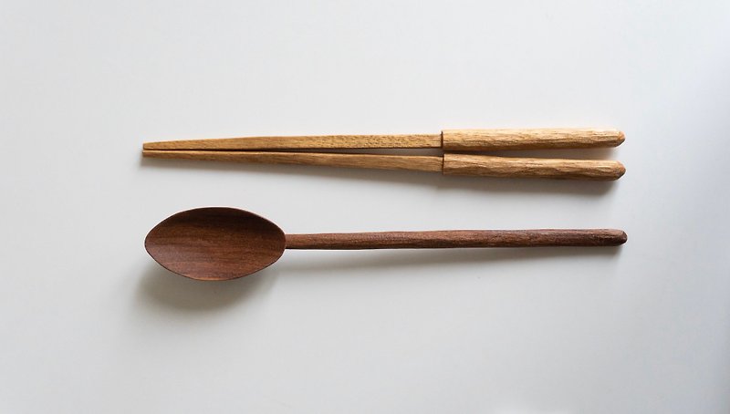 Noguchi Emiko Noguchi Emiko Spoon and Chopsticks of Cherry Wood Three O Four Series - Chopsticks - Wood Brown