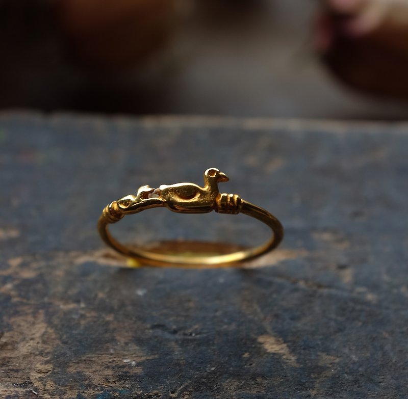 巴黎古董鍍金小鴨戒指 - 戒指 - 其他金屬 金色