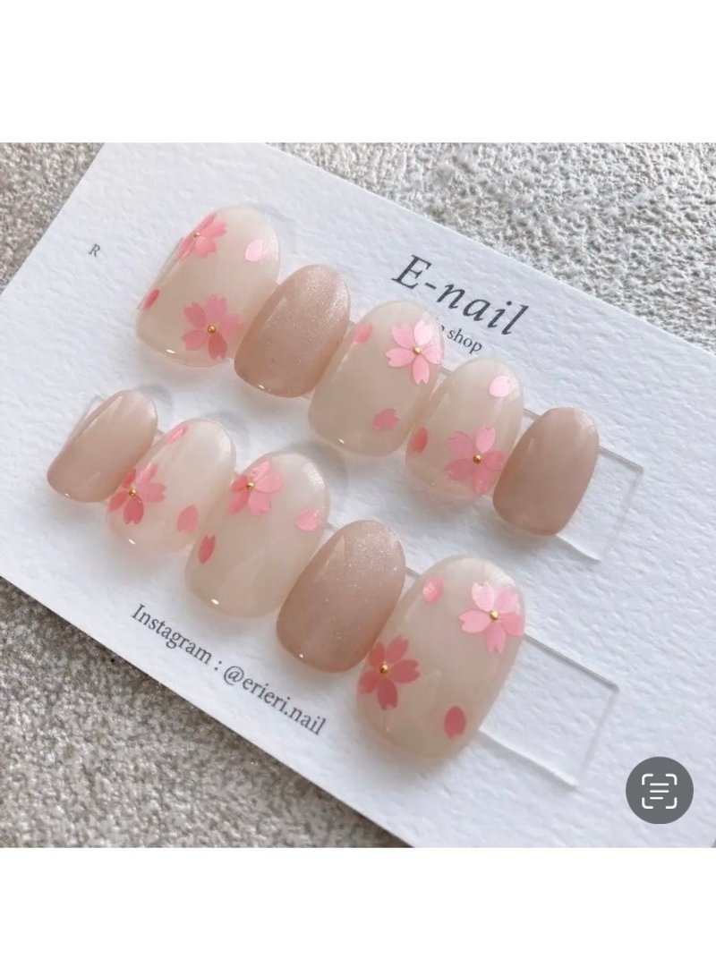 nail beautiful shell nail flower lover flower pink flower cherry blossom - อื่นๆ - วัสดุอื่นๆ สึชมพู