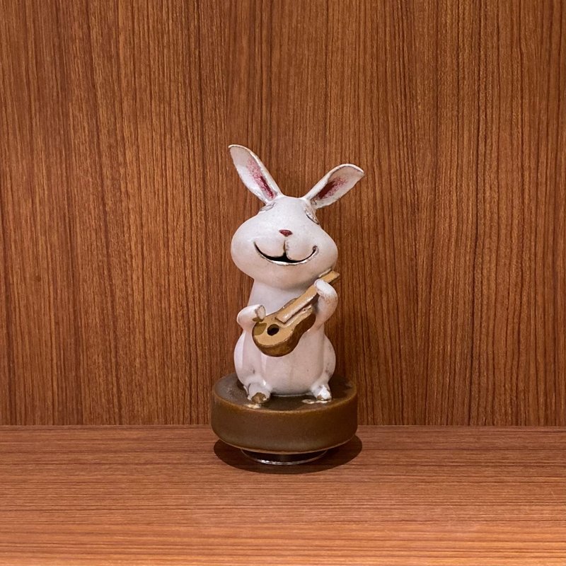 N131 White House Chinese Zodiac Mascot Music Box (Rabbit) - Other - Pottery Transparent