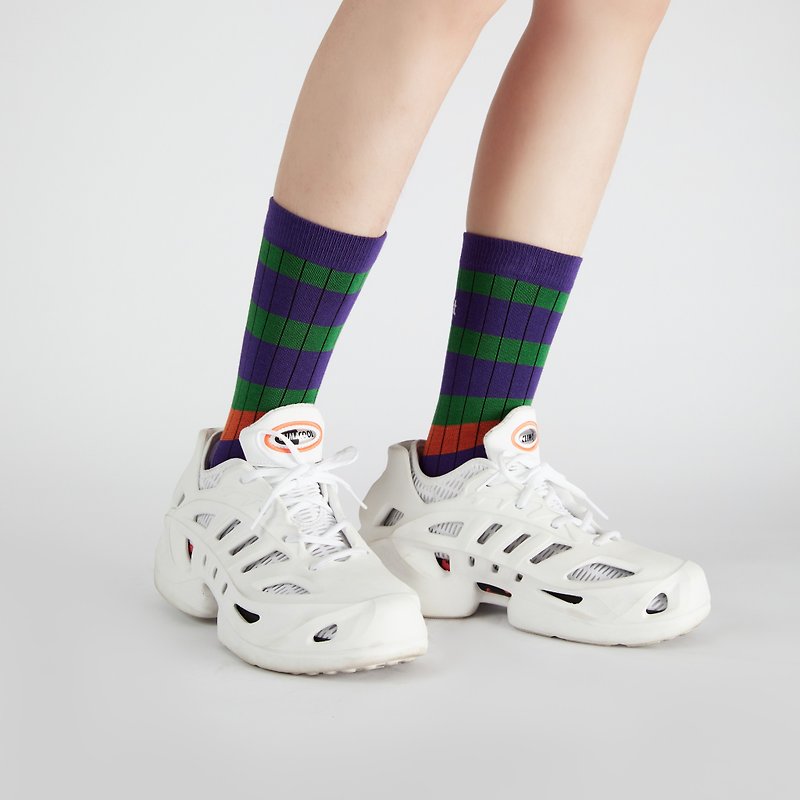 Preppy Style Crew Socks - ถุงเท้า - ผ้าฝ้าย/ผ้าลินิน สีส้ม