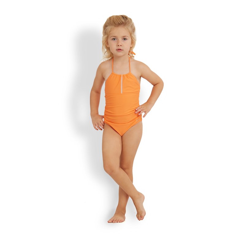 ANNABELLE 童裝: 高頸連身泳衣 - 嬰兒/兒童泳衣 - 聚酯纖維 橘色