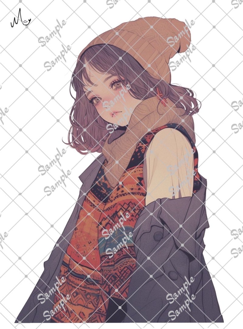 オリジナル人物ステッカー10月新作 - 貼紙 - 紙 