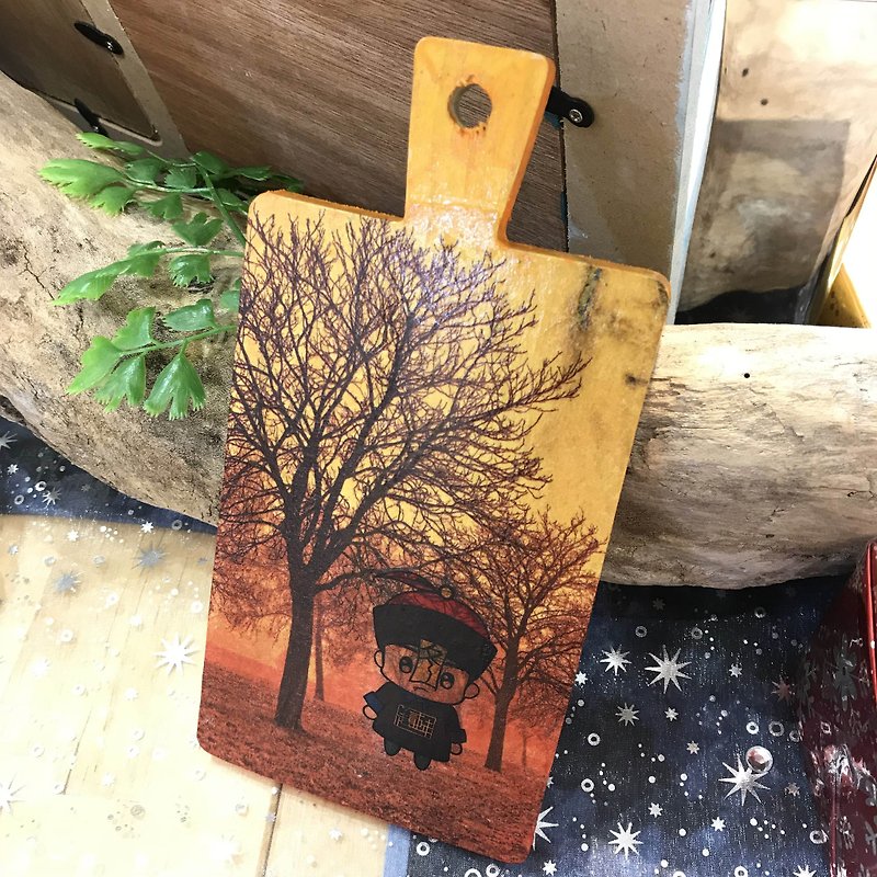 [Play Decoration] Autumn Into Maple Red-Chopping Board Decoration (Hook Included) - Items for Display - Wood Orange