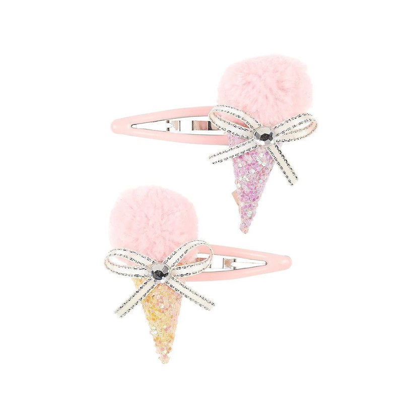 TiDi Dutch Souza pink shiny ice cream hairpin set of 2 - Hair Accessories - Nylon Pink