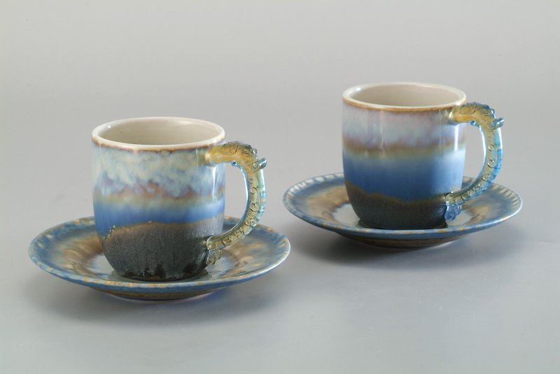 Landscape small pair of cups - แก้วมัค/แก้วกาแฟ - เครื่องลายคราม 