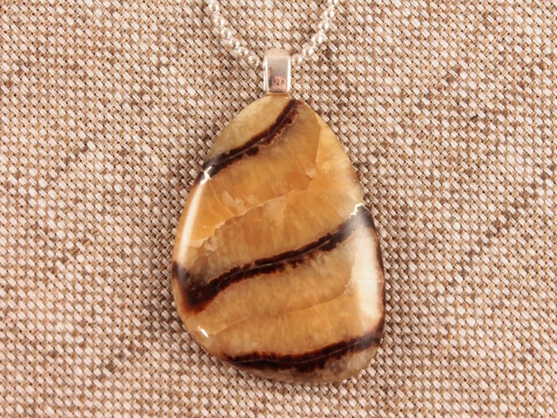 シンビルサイト石 ネックレス マスタードイエロー ベージュ 天然石ペンダントネックレス ジュエリー - ネックレス - 半貴石 イエロー