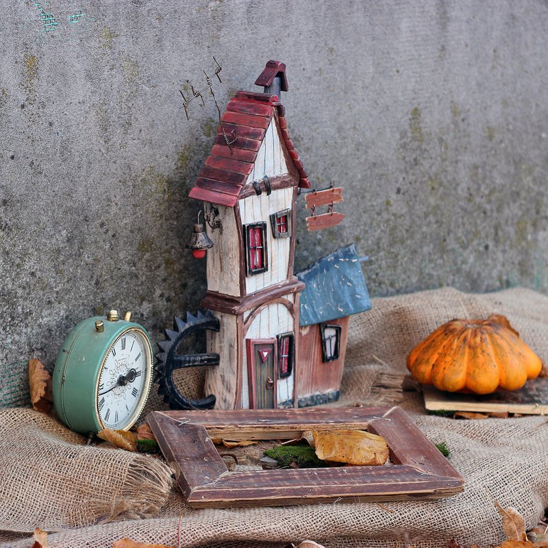 100% Handmade Single Copy Wooden Art Decor House by the river - 其他 - 木頭 白色