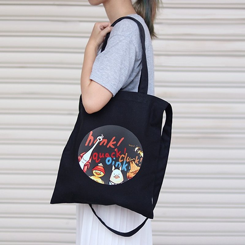 Chester │ │ Animal Farm dual black canvas backpack portable ramp - Messenger Bags & Sling Bags - Cotton & Hemp Black