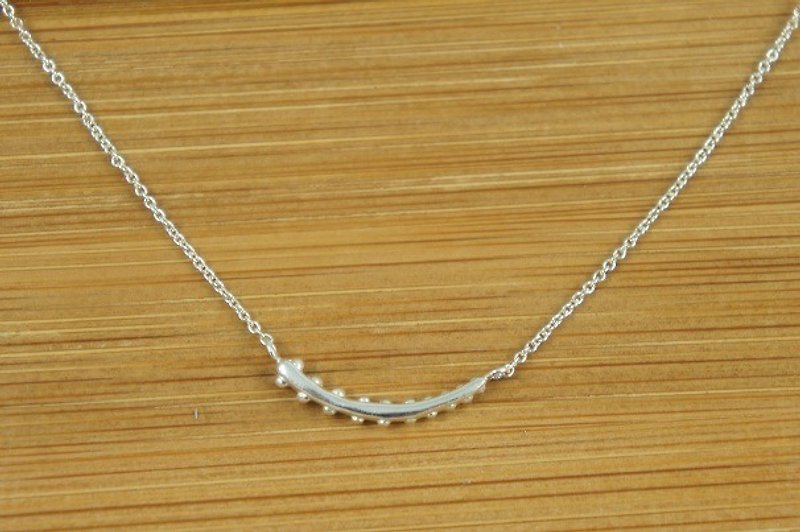 [Half-mu light] Sterling silver dotted fern necklace - สร้อยคอ - เงินแท้ สีเทา