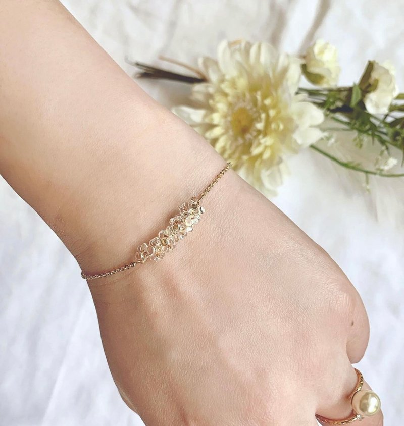 14kgf clear beads bracelet - สร้อยข้อมือ - แก้ว สีทอง