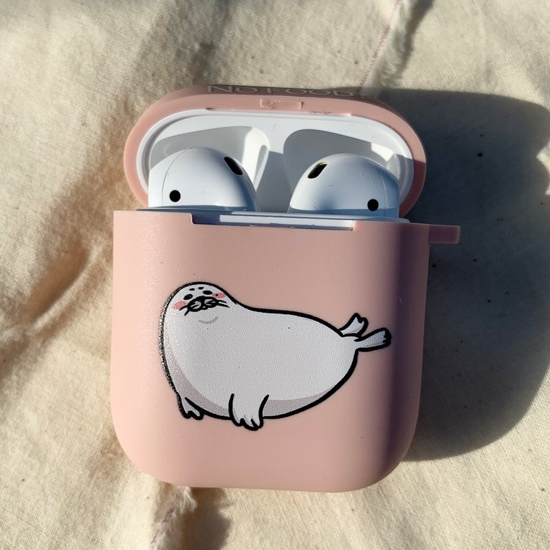 廢物小海豹 粉色磨砂軟殼 AirPods 耳機保護套 耳機殼 - 耳機/藍牙耳機 - 橡膠 粉紅色