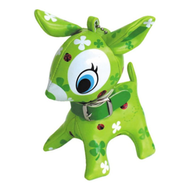 Puchi Babie Key Chain Clover GR Deer Cute Doll Gift Present Japan - 玩偶/公仔 - 其他材質 綠色