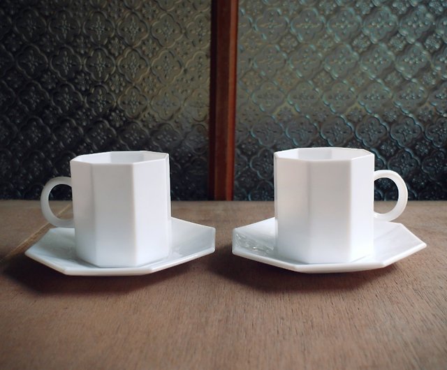 アーコパル アーコパール コーヒーカップ＆ソーサーセット - 八角形ホワイト（食器/ジャンク/古物/ガラス/シンプル） - ショップ Ware Way  マグカップ - Pinkoi