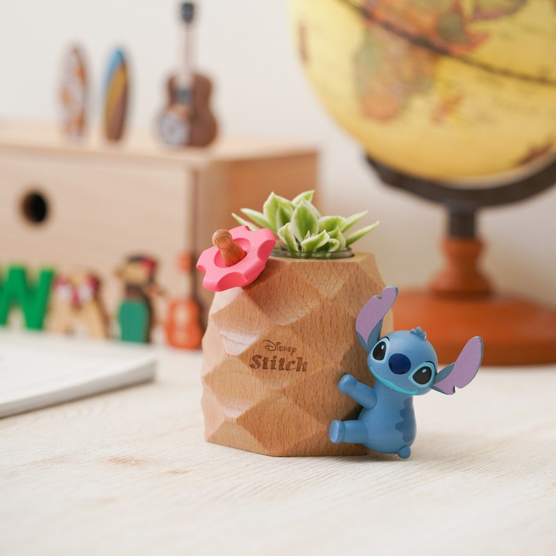 [Stitch Holding Pineapple Pot] Disney Succulent Potting Pot | No additional plants required - Plants - Other Materials Blue