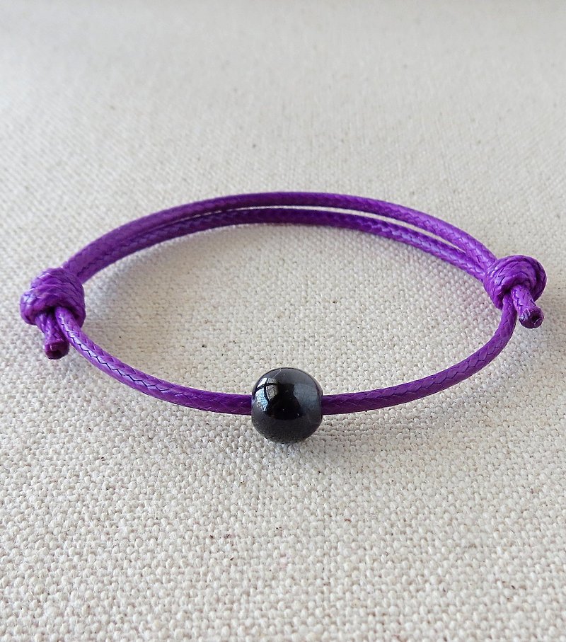 [Opium poppy ﹞ ﹝ love ‧ chain fashion lucky] * Pledge "dark stone Lai Shu Ju" Korean wax line bracelet ~ ~ [2] to eliminate negative energy - Bracelets - Gemstone 