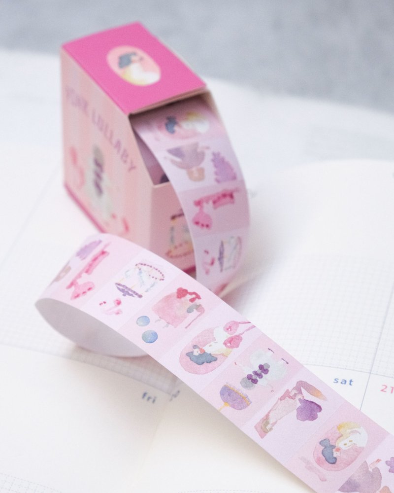 Pink Lullaby - Label Sticker Tape - สติกเกอร์ - กระดาษ สึชมพู