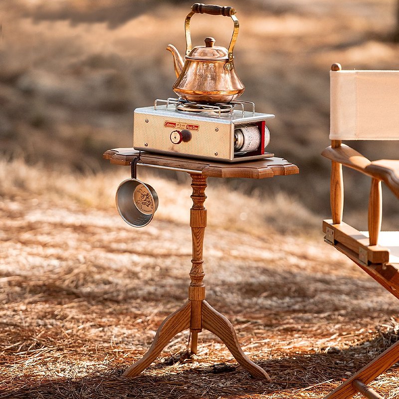 【HOTR】雲邊-便攜戶外簡約露營桌/邊桌/咖啡茶桌 - 野餐墊/露營用品 - 木頭 咖啡色