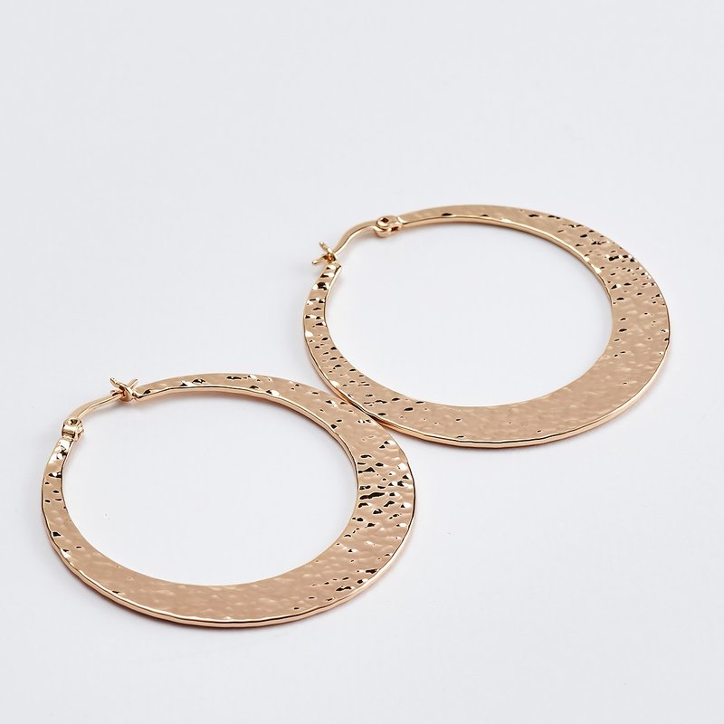 Sparkling large hoop earrings I medical steel needle ear acupuncture - ต่างหู - ทองแดงทองเหลือง 