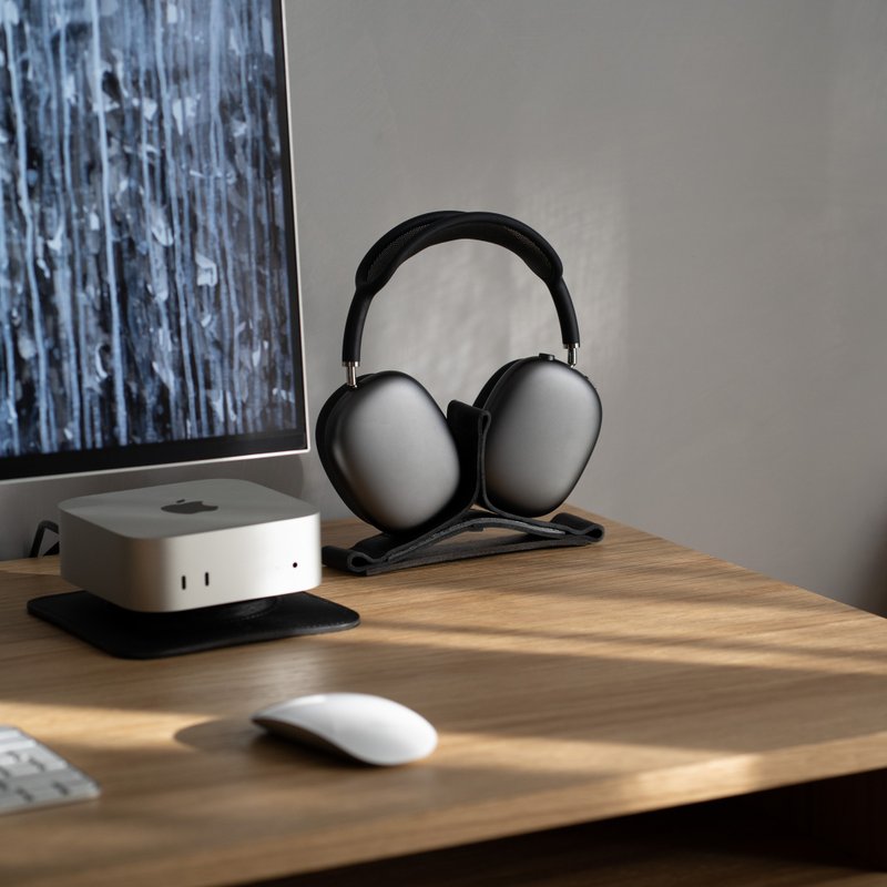 AirPods Max 皮革支架 – 低電量模式啟用 – 頂級義大利皮革 - 其他 - 真皮 灰色