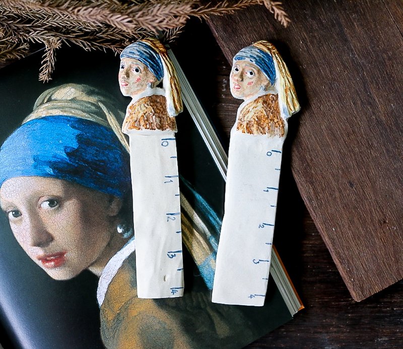 Ceramic The girl Bookmark - Pottery & Ceramics - Pottery Blue