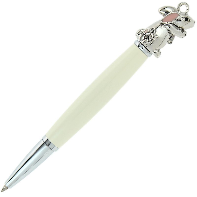 【アクセサリーペン クリアランスセール】ARTEX うさぎ飾りペン シンプル 上品ホワイト - その他のペン - 銅・真鍮 ピンク