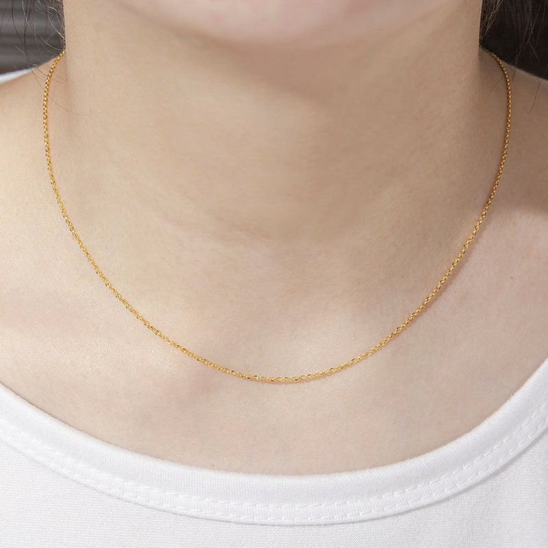 Treasure box gold 9999 pure gold gold ornaments gold necklace collarbone chain chain dancing practice chain body - สร้อยคอ - ทอง 24 เค สีทอง