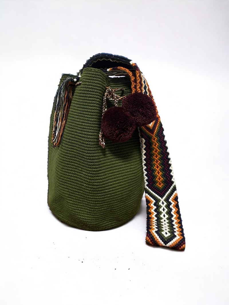 Classic Wayuu Mochila Bag - Messenger Bags & Sling Bags - Cotton & Hemp Multicolor