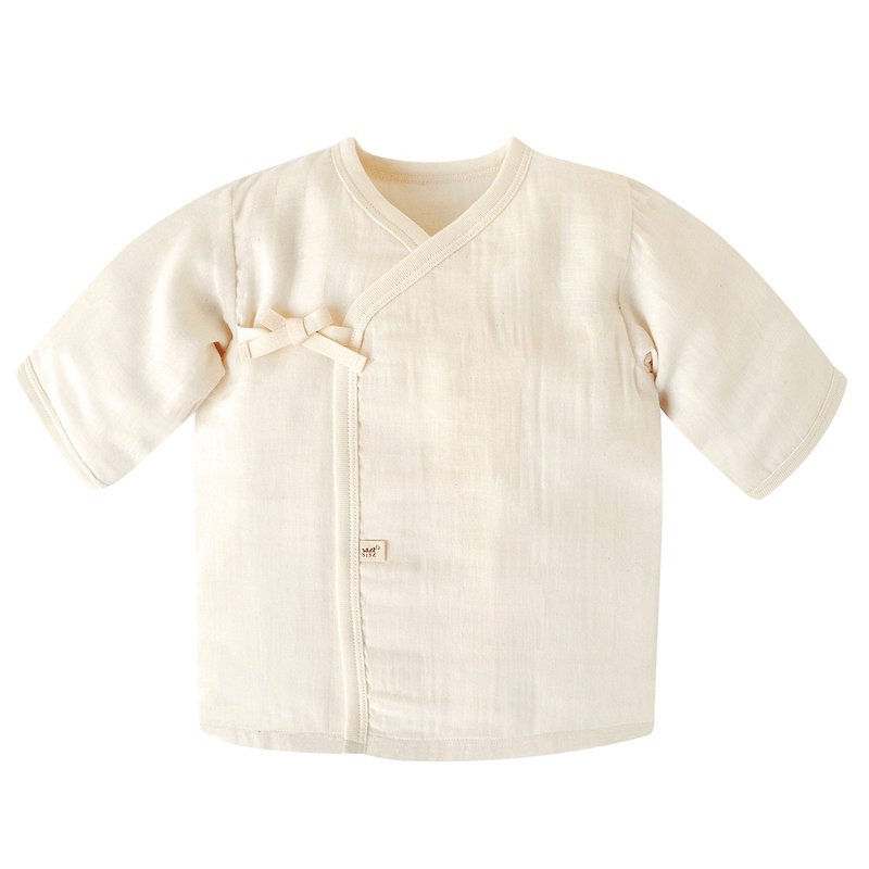 【SISSO Organic Cotton】Organic Cotton Double Woven Shu Cotton Gauze Clothes 3M - เสื้อยืด - ผ้าฝ้าย/ผ้าลินิน ขาว