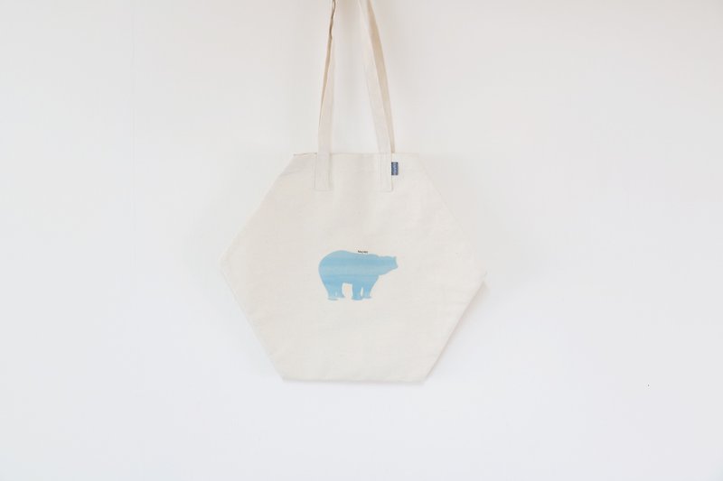 MaryWil hexagonal small green paper bags - polar bear - Messenger Bags & Sling Bags - Cotton & Hemp White
