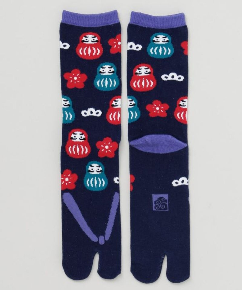 【Hot Pre-order】27 Folk Art Pattern Tabi Socks (3 Colors) 7JKP6123 - Other - Cotton & Hemp 