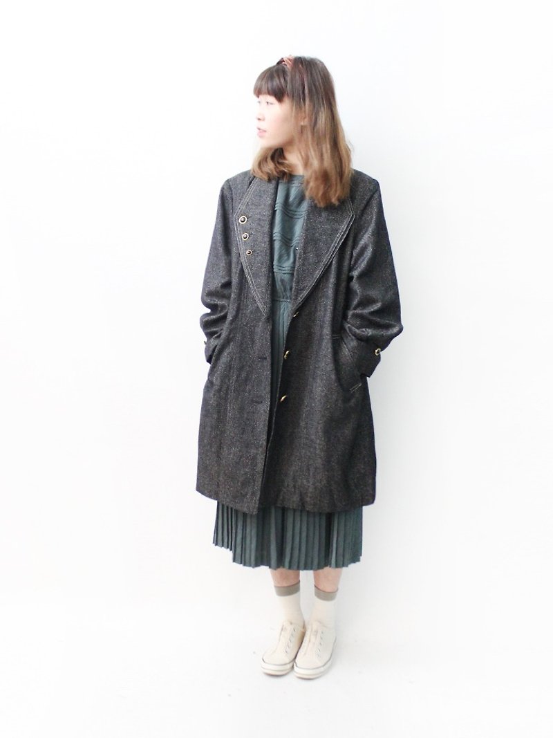 [RE1213C461] winter vintage rate black vintage coat coat trench coat - Women's Blazers & Trench Coats - Cotton & Hemp Black