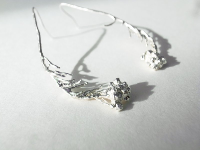 rice flower sterling silver rice fragrant flower earrings-a pair - ต่างหู - เงินแท้ สีเงิน