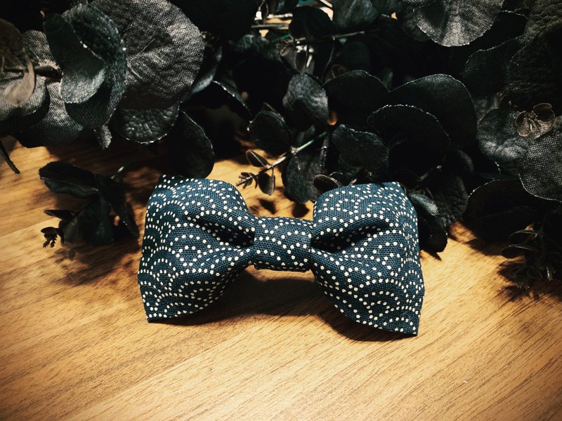 Hand-made bow tie∣gentleman∣wenqing∣dating accessories - หูกระต่าย/ผ้าพันคอผู้ชาย - ผ้าฝ้าย/ผ้าลินิน สีน้ำเงิน