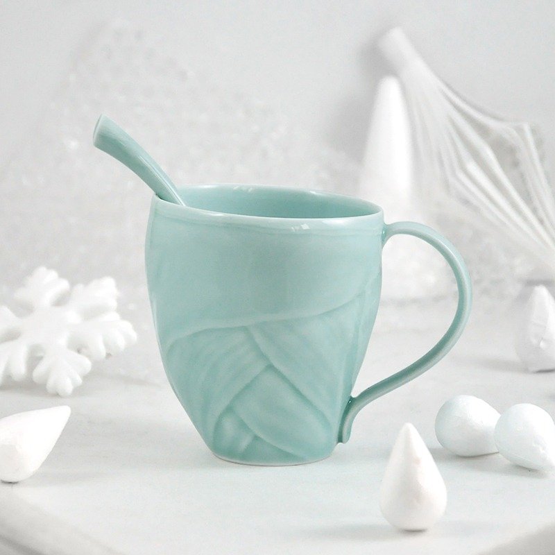 Winter Quest - Celadon - Mugs - Porcelain Blue