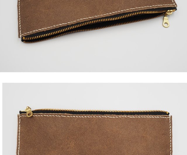 Retro leather thin pencil case-retro Brown(limited quantity while stocks  last) - Shop motherhouse-tw Pencil Cases - Pinkoi