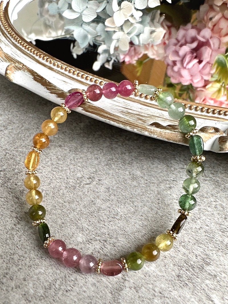 Heart-Chen-Rainbow Tourmaline Design - Bracelets - Crystal Multicolor