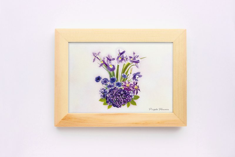 New Premium Postcard   Purple Flowers - โปสเตอร์ - กระดาษ สีม่วง