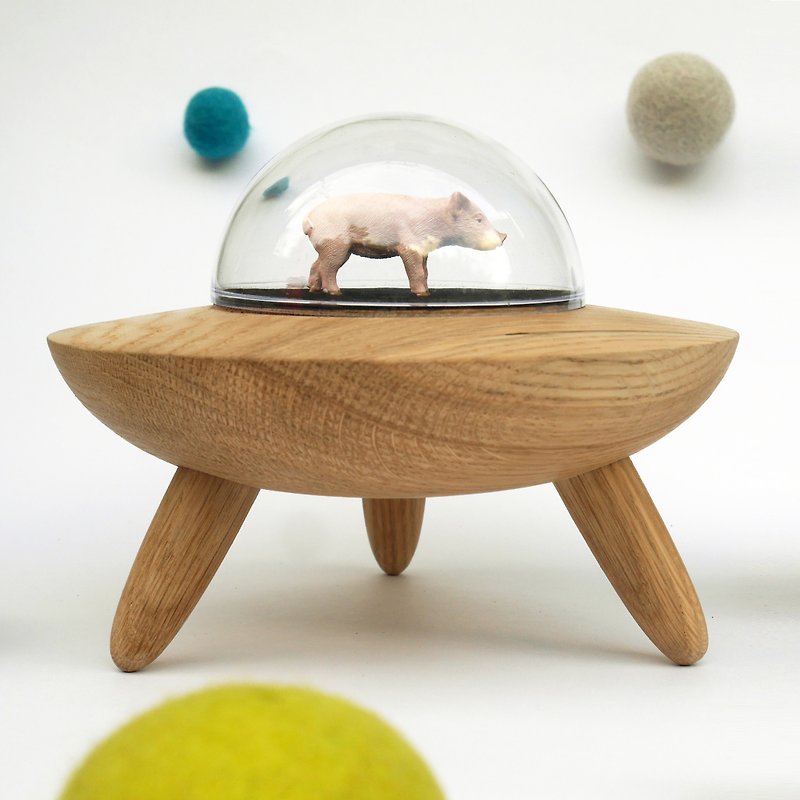 [Even handmade limited works] flying saucer jewelry tray / storage tray - Storage - Wood 