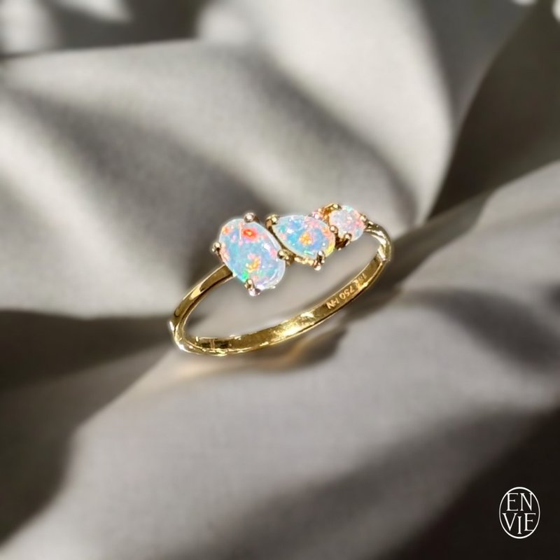 18K Australian Opal Diamond Ring18K Australian Opal Diamond Ring - แหวนทั่วไป - เครื่องประดับ 